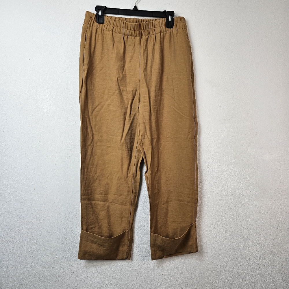 ZARA Pull On Elastic Waist Pants Size Large NWOT Pockets